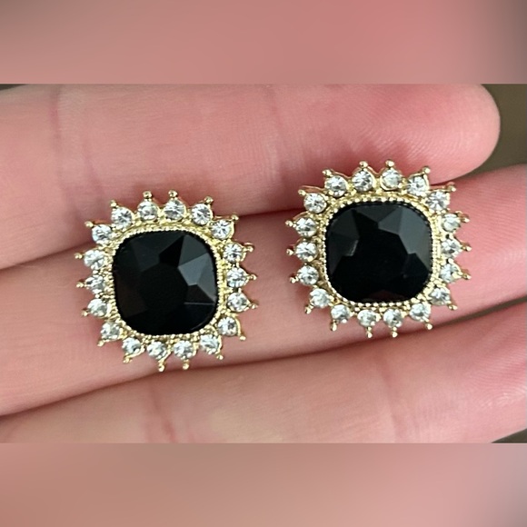 Fashion Jewelry Jewelry - Gold,Silver & Black Stud Earrings